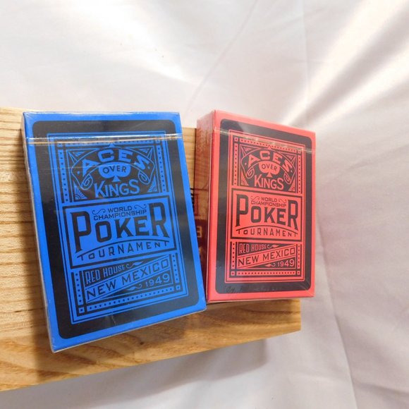 Aces Over Kings Two Decks of Poker Cards in Wood Box Sealed Decks - Picture 7 of 8